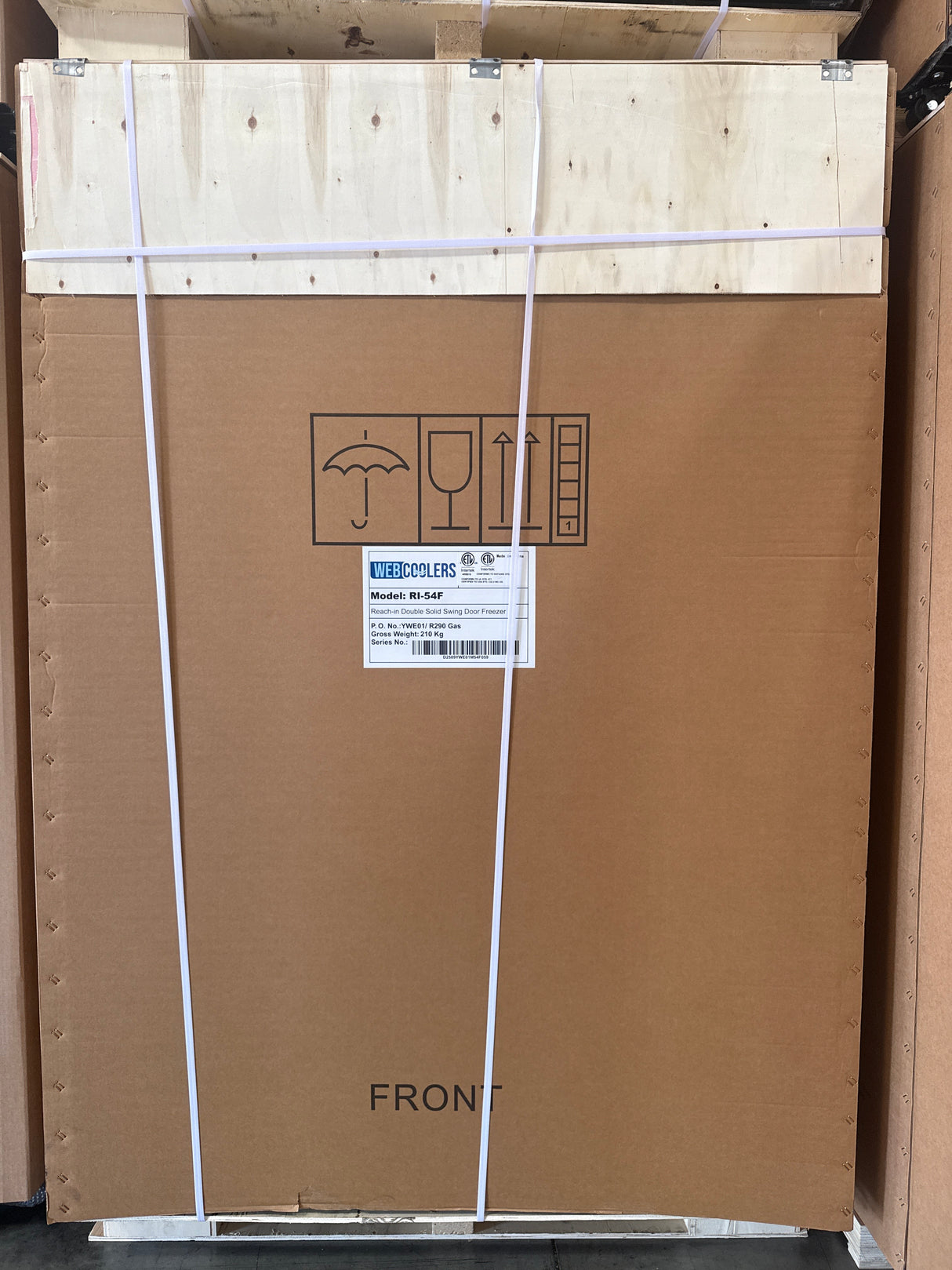 Reach In 55'' wide Stainless Steel Two Door Refrigerator Commercial Refrigerator 46 Cu.ft Cooler MBF8507GR