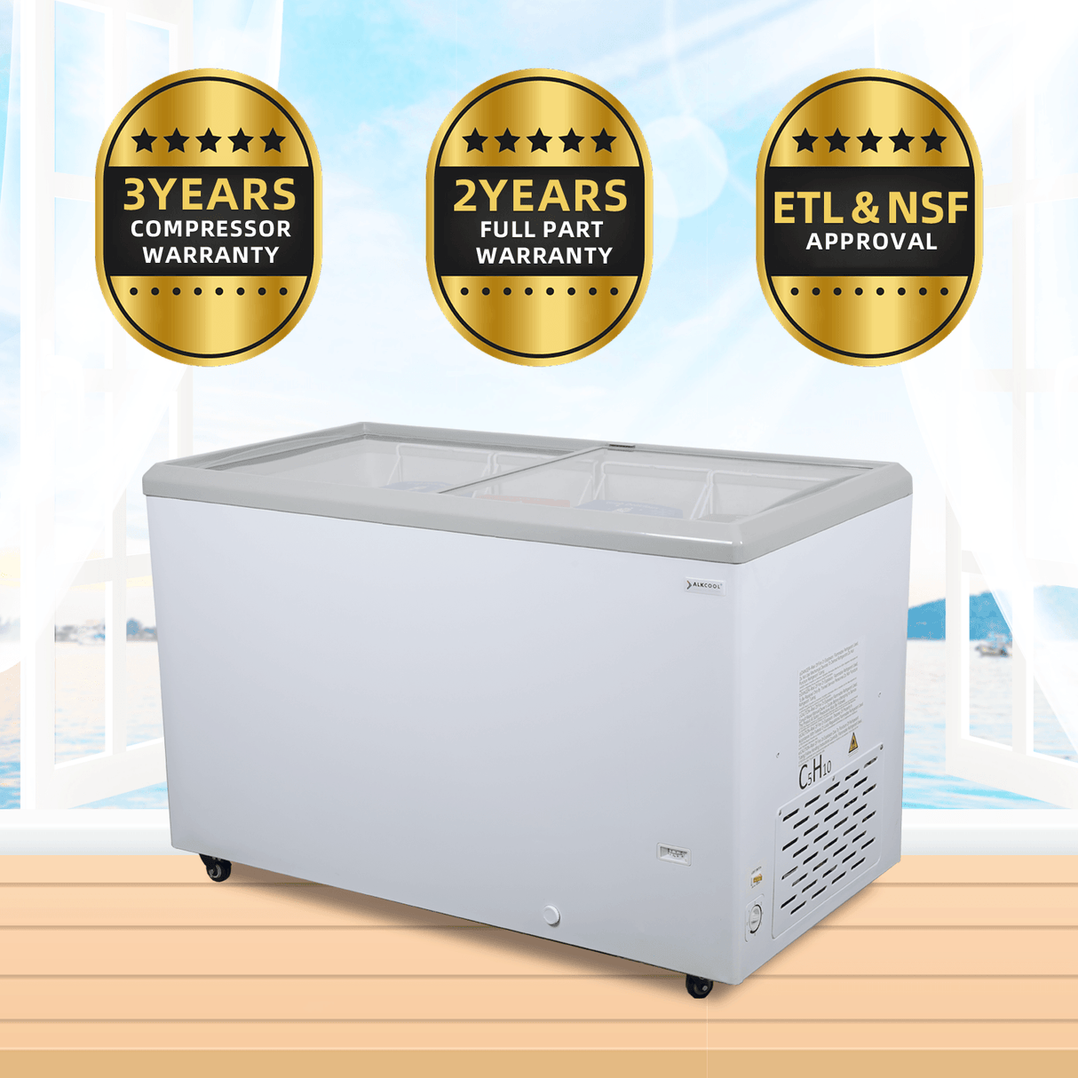 Stable cooling freezer from NAFCOOL with digital thermostat