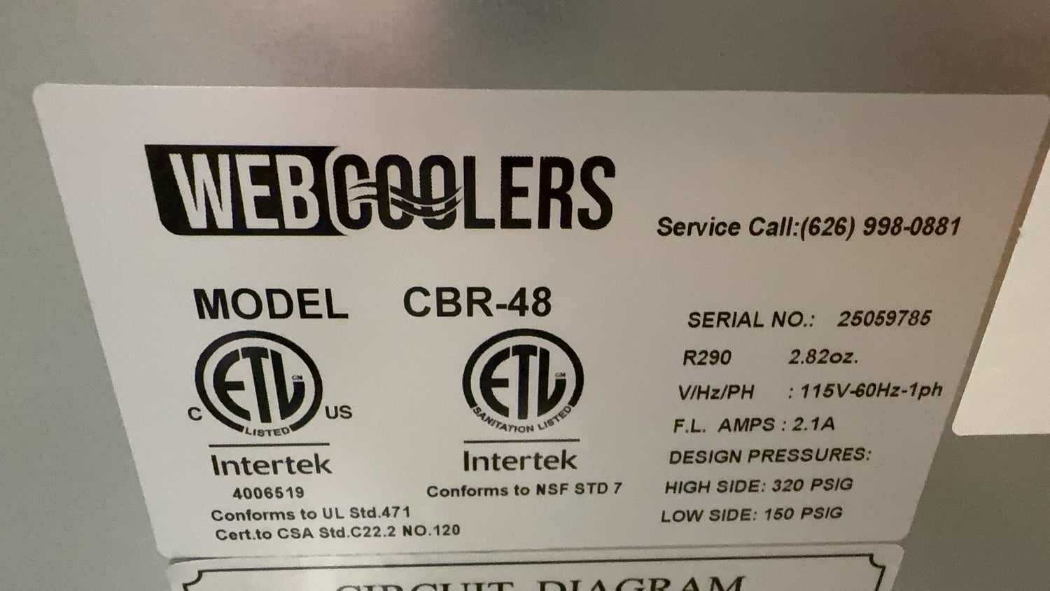 Webcoolers CBR-48 width 50'' Drawer Refrigerated Chef Base Stainless Steel