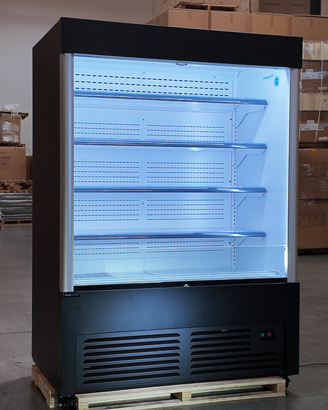 Commercial refrigerator on a pallet in a warehouse setting