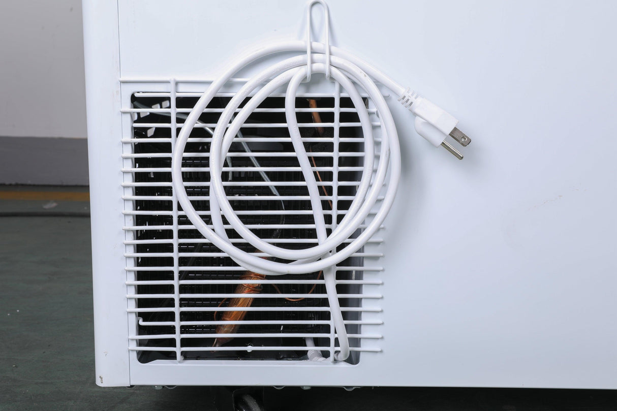 White NAFCOOL 16CF freezer with 2-year parts and 3-year compressor warranty