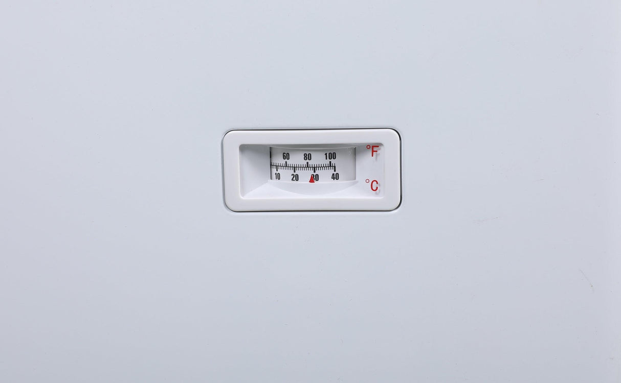 Commercial chest freezer with top-opening lid and spacious interior