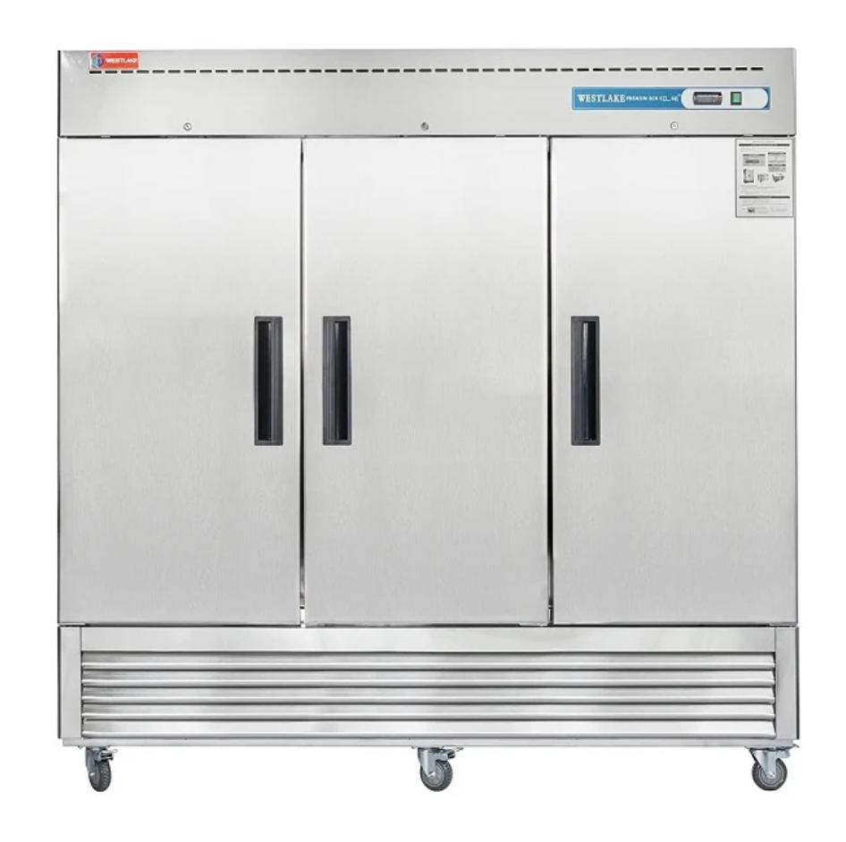 Reach In 81'' wide Three Door Refrigerator 63 Cu.ft 3 Solid Door ETL Sanitation APPROVED
