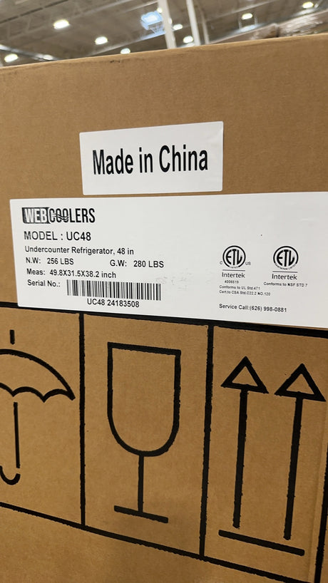 Webcoolers UC-48 48'' Countertop Two Section Door Refrigerators