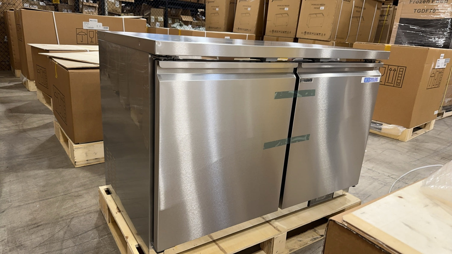 Webcoolers UC-48 48'' Countertop Two Section Door Refrigerators