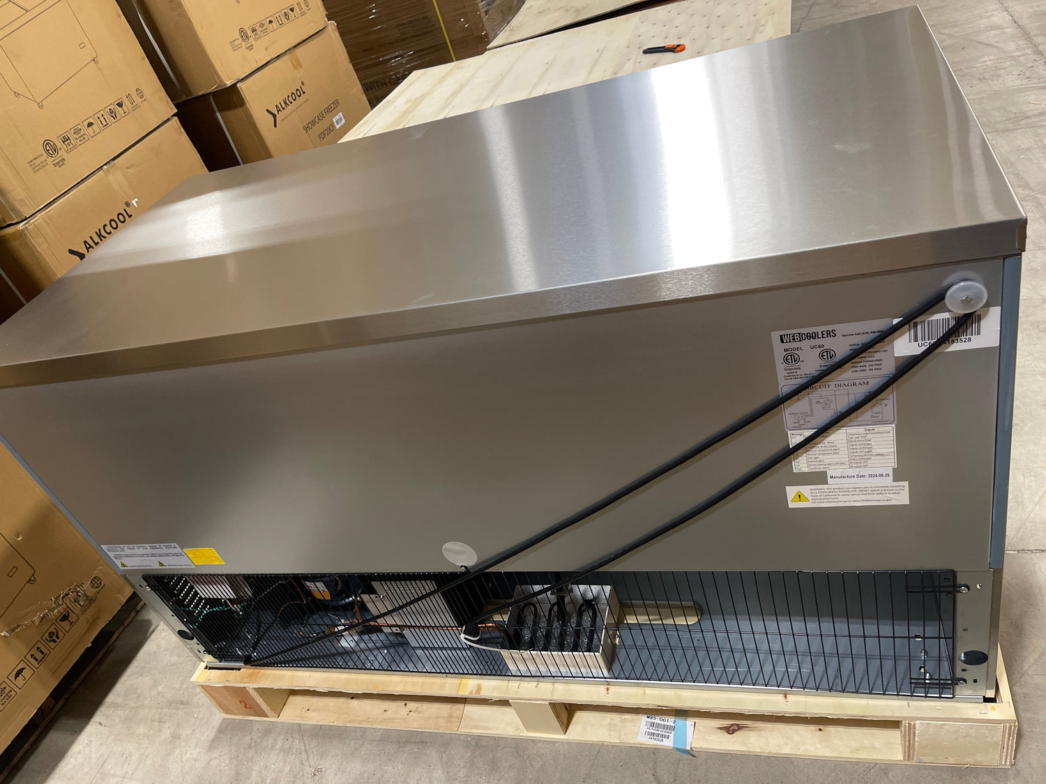 Webcoolers UC-60 60" Undercounter Two Section Door Refrigerator