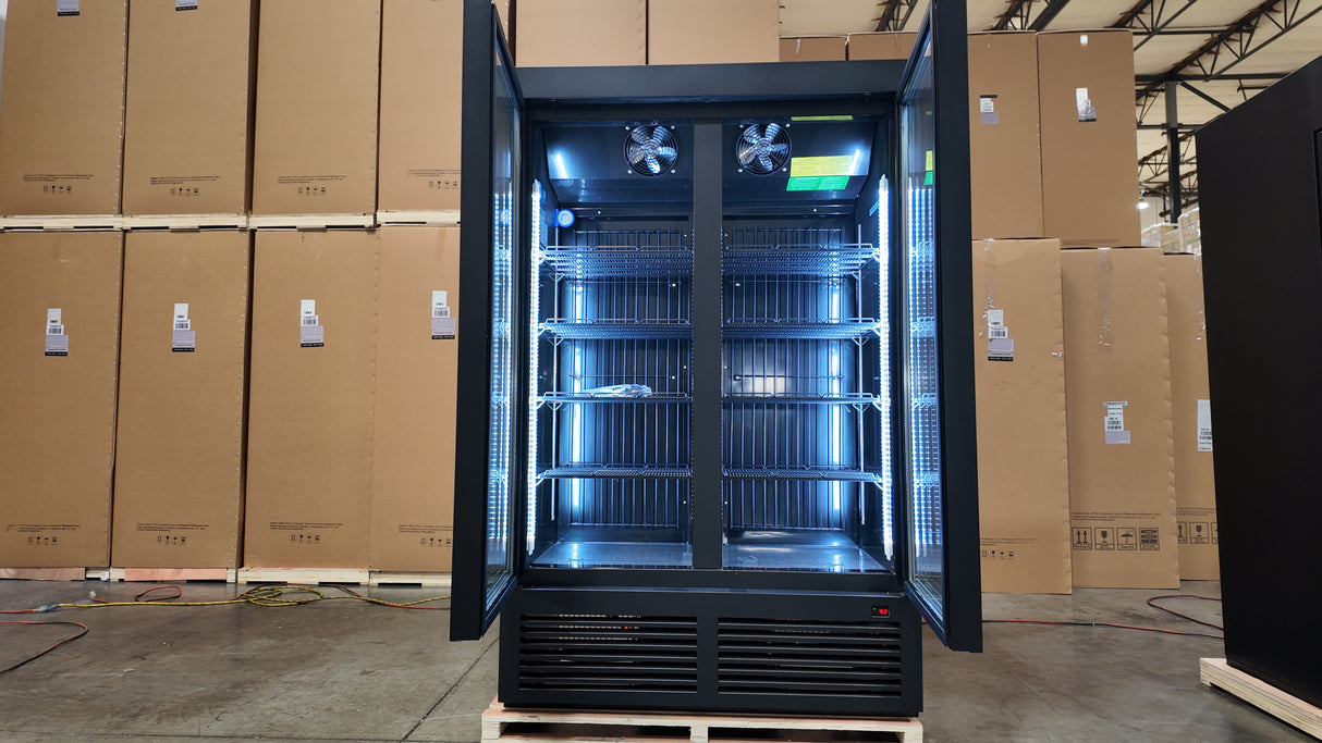 Commercial Black Freezer with Digital Thermostat Display