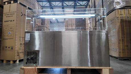 Digital temperature controller on TG72 prep table for accurate cooling.