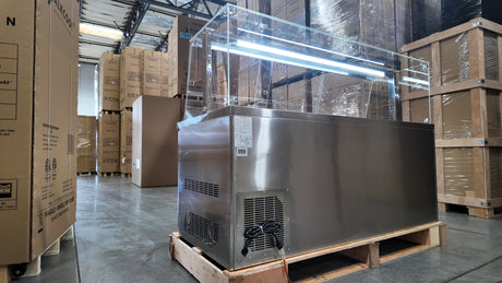 TG72 prep table with front locking swivel casters for mobility and stability.