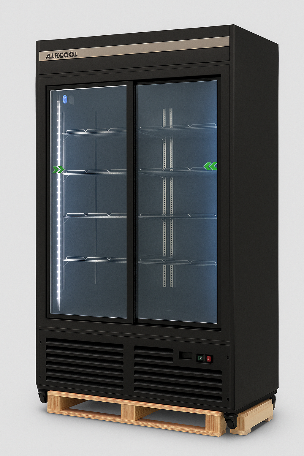 GDR47(S) ‎47.2'' Width Two Section Sliding Glass Door Merchandiser Refrigerator