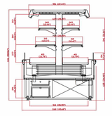 Technical drawing of a mechanical component with dimensions