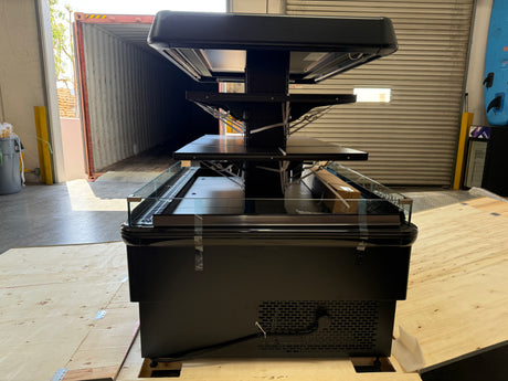 67'' Black Island Multi-Deck Open Air Curtain Merchandiser - 208V