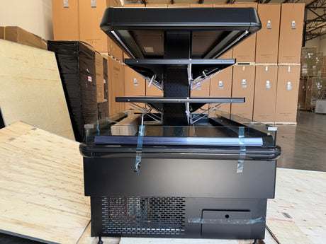 67'' Black Island Multi-Deck Open Air Curtain Merchandiser - 208V