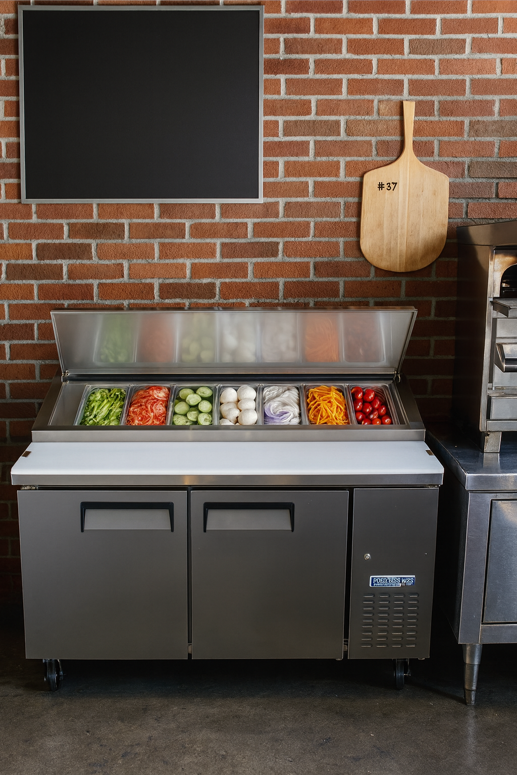Webcoolers PPT-67 70" Pizza Prep Table Refrigerator (Two Section)