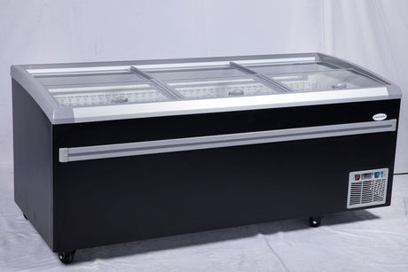 83" Supermarket Sliding Glass Top Display Island Freezer 06