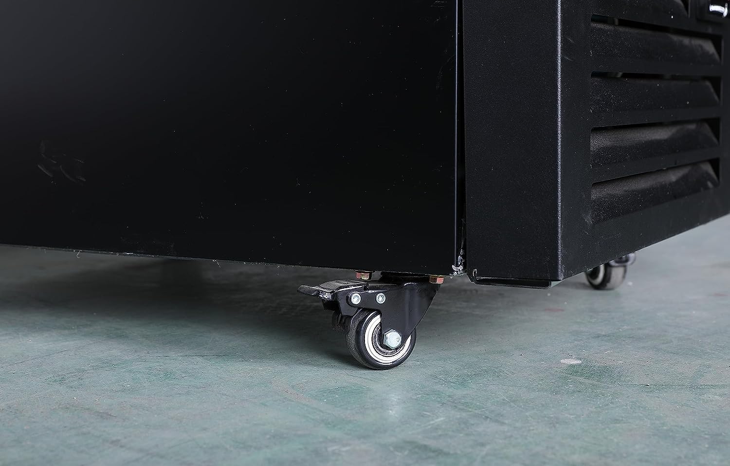 Black ALKCOOL 15 Cu.Ft refrigerator designed with adjustable shelves and automatic defrost