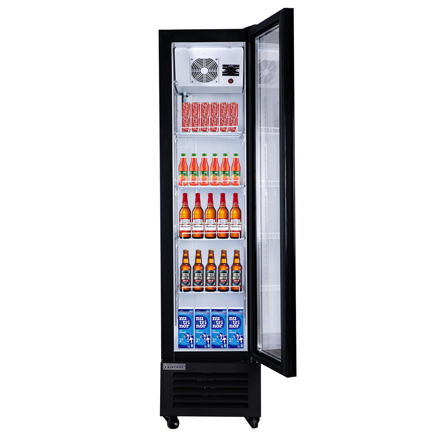ALKCOOL 15 Cu.Ft refrigerator with adjustable shelves, automatic defrost system, and digital temperature control