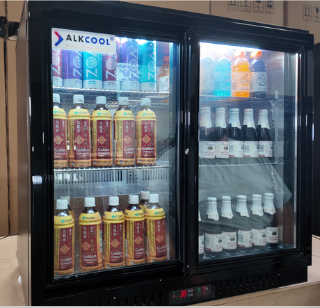 Back Bar Refrigerator - 2 Sliding Glass Doors, Steel, 115v