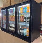 Back Bar Refrigerator - 3 Swing Glass Doors, Steel, 115v