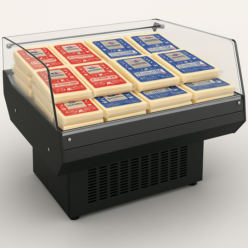 36'' Width Refrigerated Berry Case island open top air curtain self-contained merchandiser