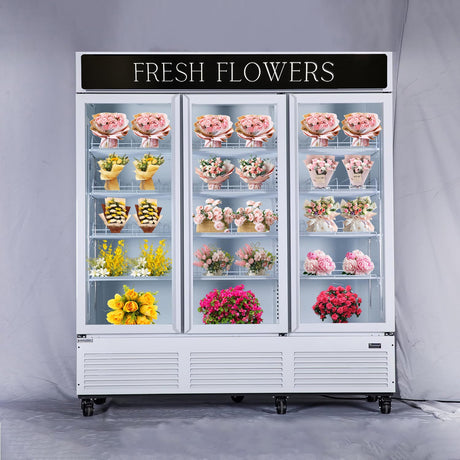 72 Inch Three Glass Door Refrigerator 