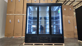 VISUAL THREE SECTION DISPLAY FREEZER W/ SWING DOOR TGDF70 Visualize- BOTTOM MOUNT COMPRESSOR, BLACK, 115V WITH HYDROCARBON REFRIGERANT