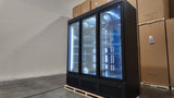 VISUAL THREE SECTION DISPLAY FREEZER W/ SWING DOOR TGDF70 Visualize- BOTTOM MOUNT COMPRESSOR, BLACK, 115V WITH HYDROCARBON REFRIGERANT