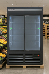 GDR47(S) ‎47.2'' Width Two Section Sliding Glass Door Merchandiser Refrigerator