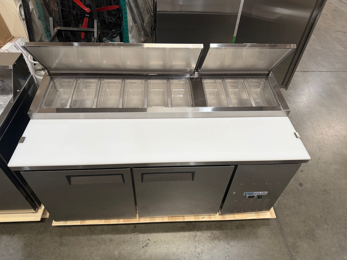 Webcoolers PPT-67 70" Pizza Prep Table Refrigerator (Two Section)