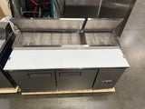 Webcoolers PPT-67 70" Pizza Prep Table Refrigerator (Two Section)