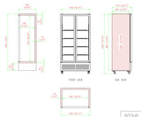 GDR47(H)N 40'' Width, 27 cu ft Two Section Swing GLASS DOOR REFRIGERATOR