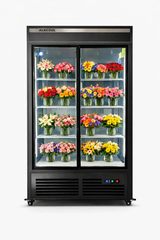 NAFCOOL FLORAL TWO SECTION GLASS DOOR REFRIGERATOR 47.2'' SLIDING DOOR GDR47(S)