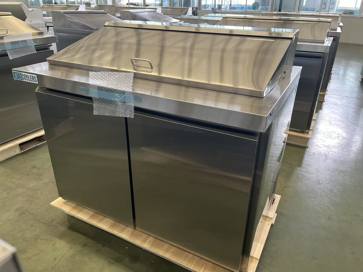 Webcoolers SSPT-S48 48" Salad & Sandwich Prep Table Refrigerator (Two Sections)