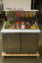 Webcoolers SSPT-S48 48" Salad & Sandwich Prep Table Refrigerator (Two Sections)