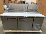 Webcoolers PPT-67 70" Pizza Prep Table Refrigerator (Two Section)