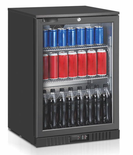 LG-108H Model Black Glass Door Back Bar Refrigerator