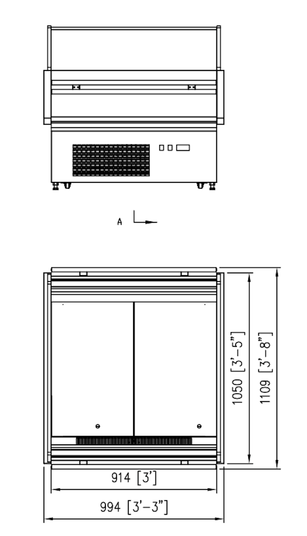 44 Depth Horizontal Air Curtain Merchandiser 01