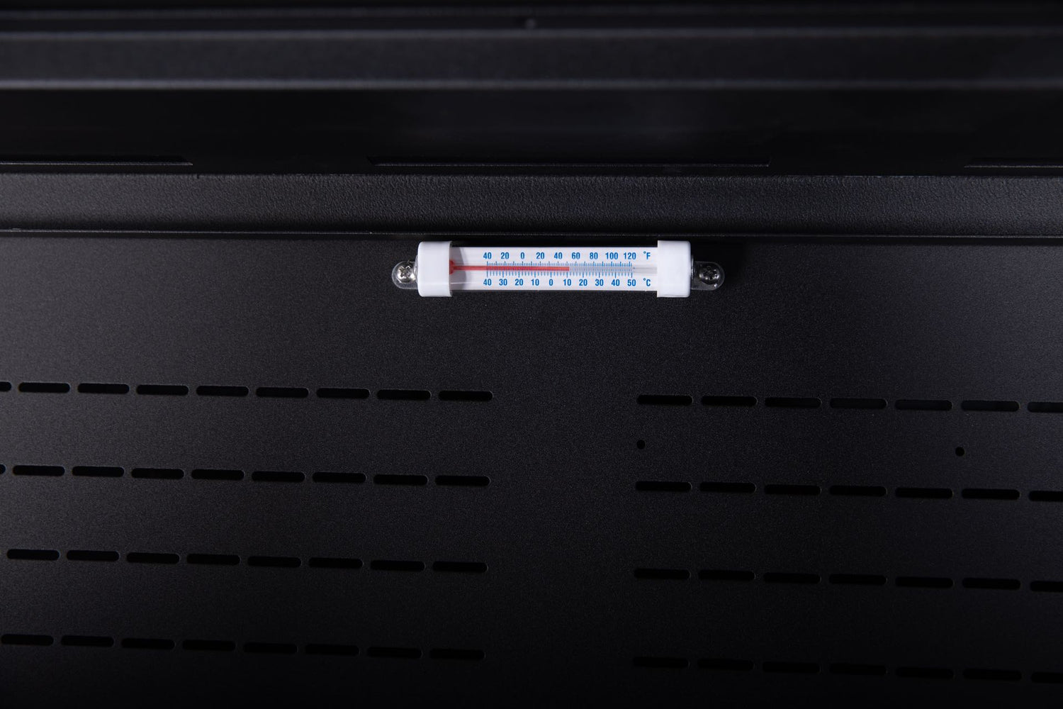 Eco-friendly commercial refrigerator with black steel finish and clear doors