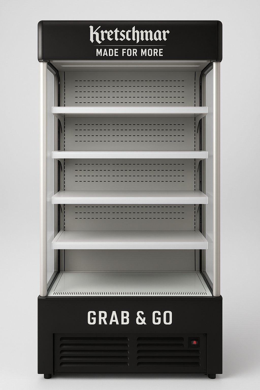 Kretschmar display refrigerator with 'Grab & Go' feature on a white background
