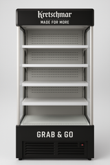 Kretschmar display refrigerator with 'Grab & Go' feature on a white background
