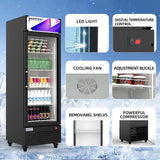 SDGR 25'' Black Swing Glass Door Merchandiser Refrigerator - NAFCOOL
