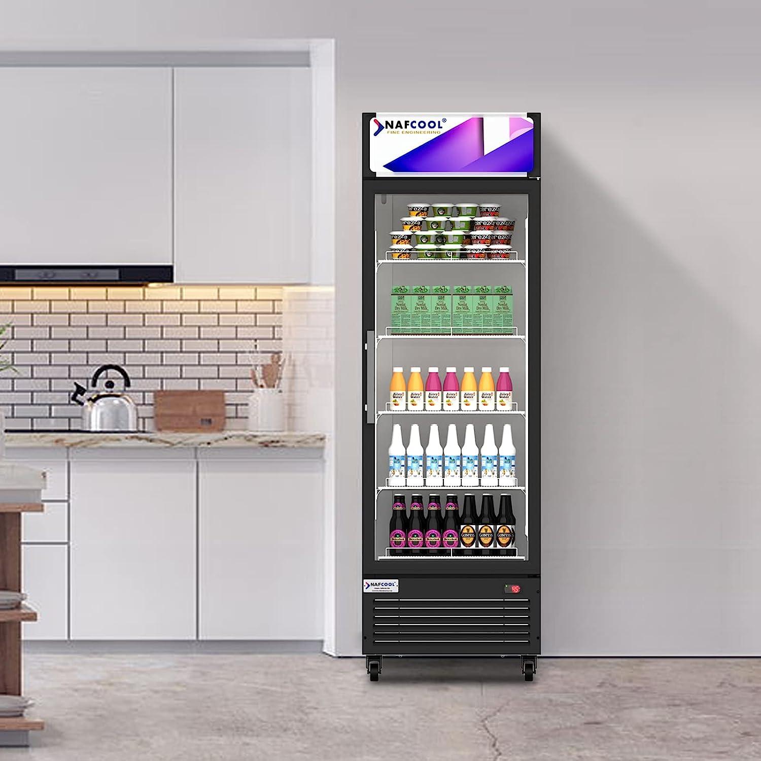 SDGR 25'' Black Swing Glass Door Merchandiser Refrigerator NAFCOOL