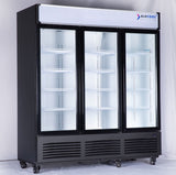 TGDR70 Three Section Black Swing Glass Door Merchandiser Refrigerator 01