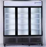 TGDR70 Three Section Black Swing Glass Door Merchandiser Refrigerator 02