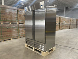 Webcoolers RI-54F 54" Stainless Steel Two Section Solid Door Reach-In Freezer