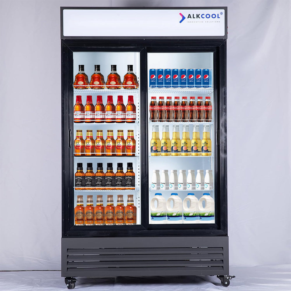 40 inch commercial refrigerator with glass door and adjustable shelves