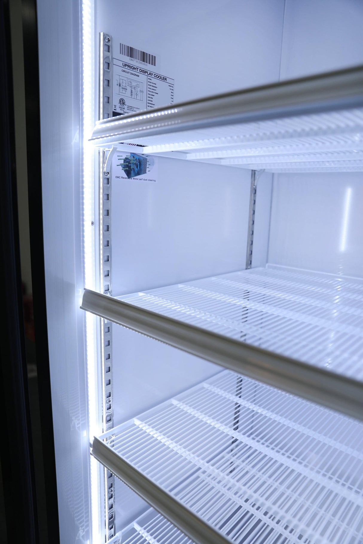 NAFCOOL GDR47 glass door merchandiser refrigerator with precise digital temperature controls and durable shelves