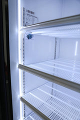 NAFCOOL GDR47 glass door merchandiser refrigerator with precise digital temperature controls and durable shelves