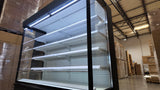 Open air merchandiser display cooler with 1020 liter capacity, black cold-rolled steel frame, LED lighting, and eco-friendly R290 refrigerant