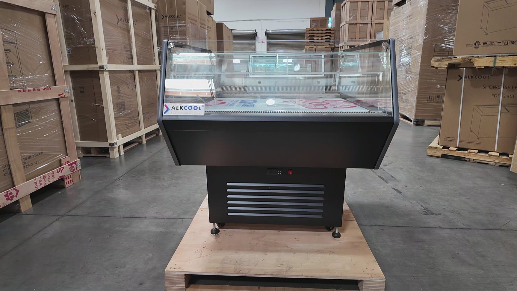 Refrigerated Case Horizontal air curtain self-contained merchandiser